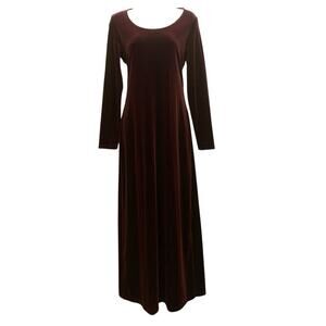 Vintage Coldwater Creek Velvet Maxi Dress Lace-Up Back Whimsigoth – Medium